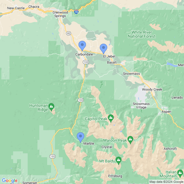 Map of veterinarians in Carbondale, CO