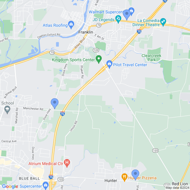 Map of veterinarians in Franklin, OH