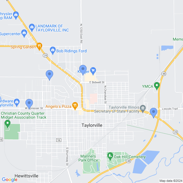 Map of veterinarians in Taylorville, IL
