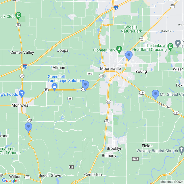 Map of veterinarians in Mooresville, IN