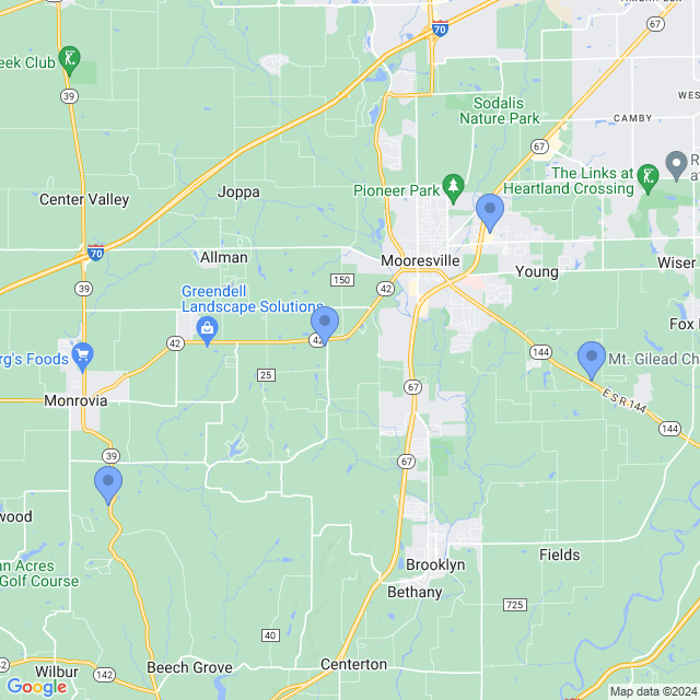 Map of veterinarians in Mooresville, IN