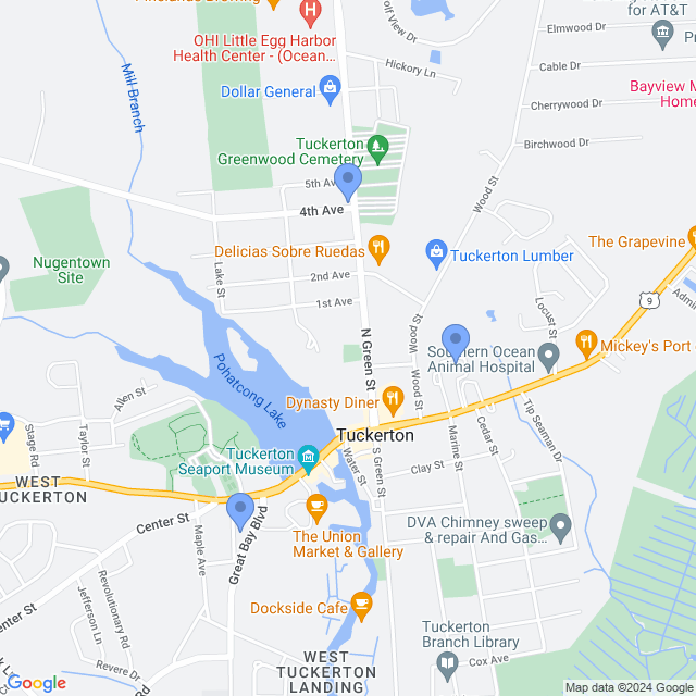 Map of veterinarians in Tuckerton, NJ