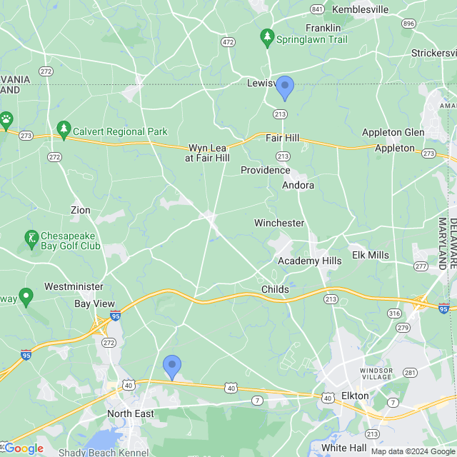 Map of veterinarians in Elkton, MD