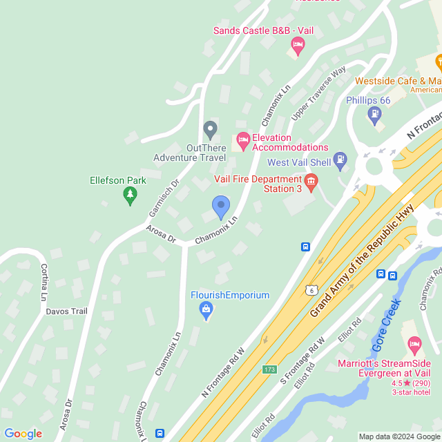 Map of veterinarians in Vail, CO
