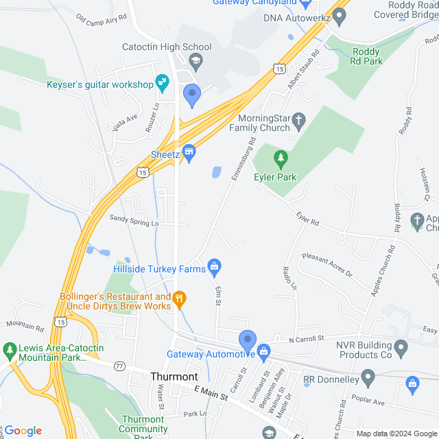 Map of veterinarians in Thurmont, MD