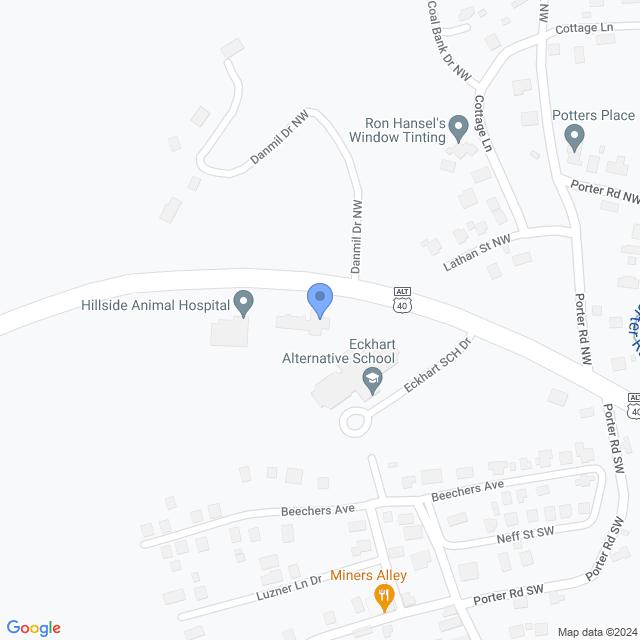 Map of veterinarians in Eckhart Mines, MD