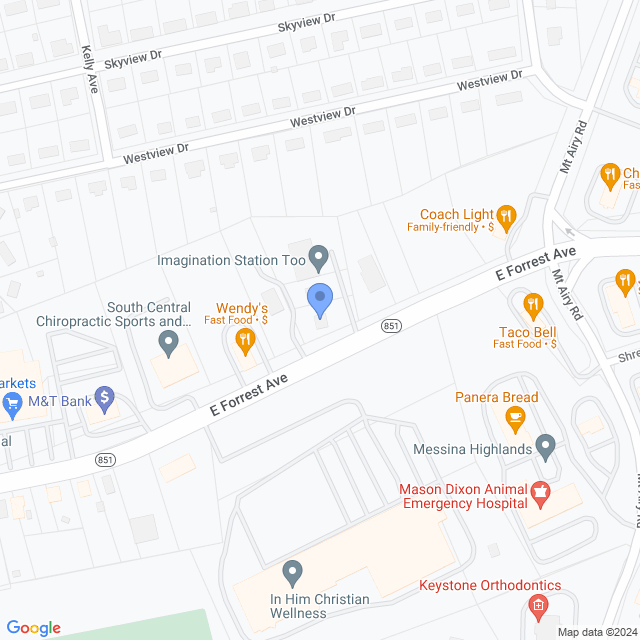 Map of veterinarians in Shrewsbury, PA