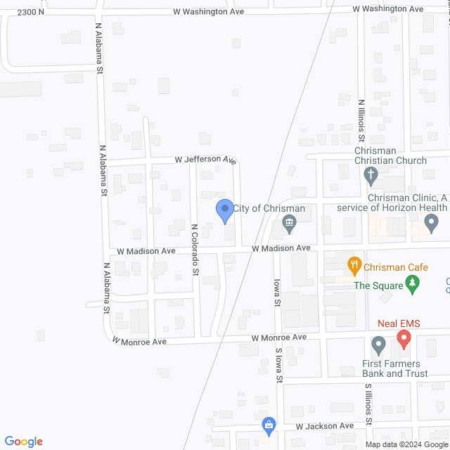 Map of veterinarians in Chrisman, IL