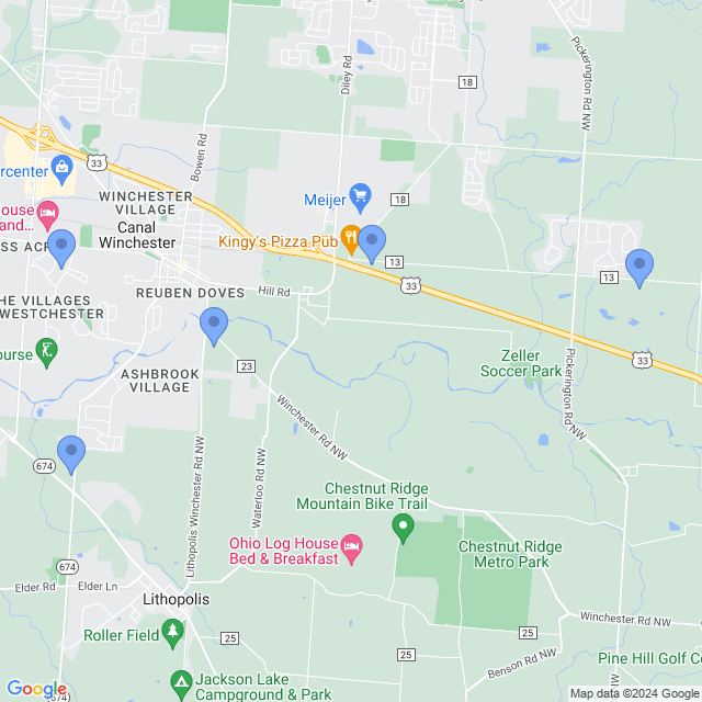 Map of veterinarians in Canal Winchester, OH