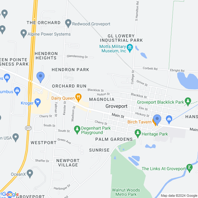Map of veterinarians in Groveport, OH