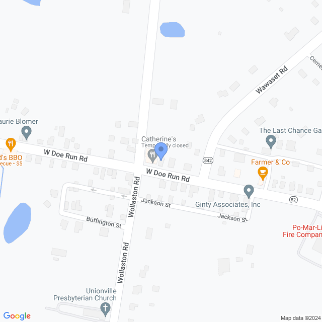 Map of veterinarians in Unionville, PA