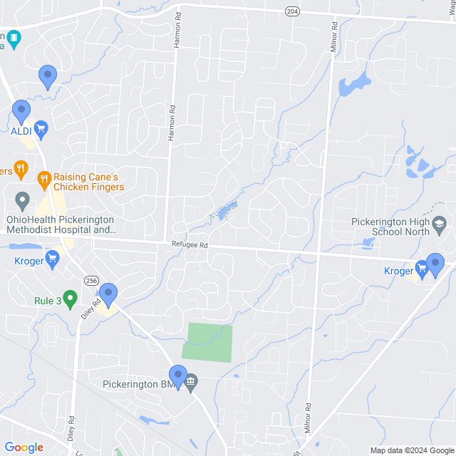 Map of veterinarians in Pickerington, OH