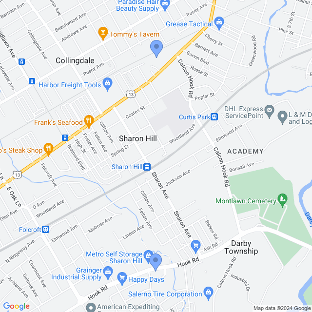 Map of veterinarians in Sharon Hill, PA
