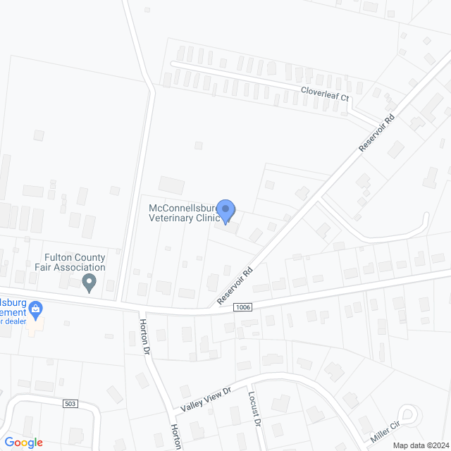 Map of veterinarians in Mc Connellsburg, PA