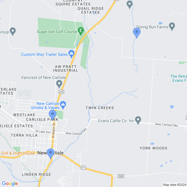 Map of veterinarians in New Carlisle, OH