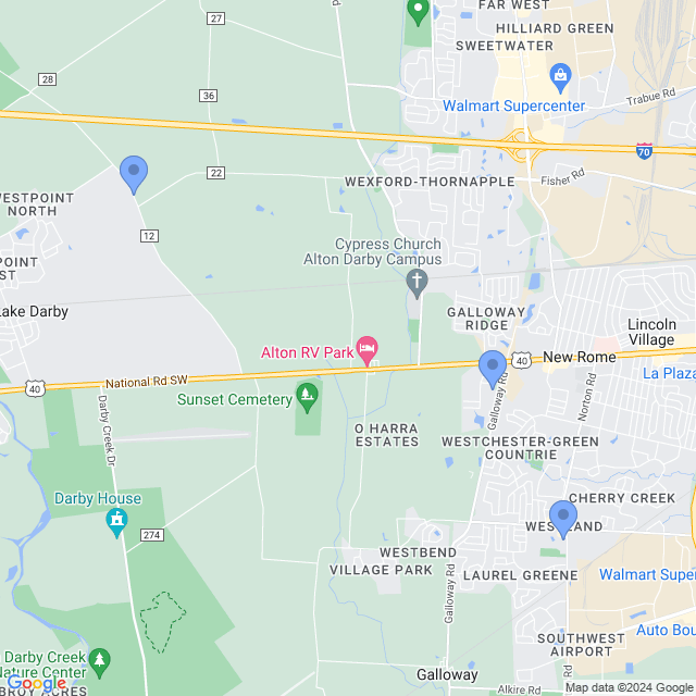 Map of veterinarians in Galloway, OH