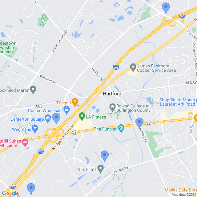 Map of veterinarians in Mt Laurel, NJ