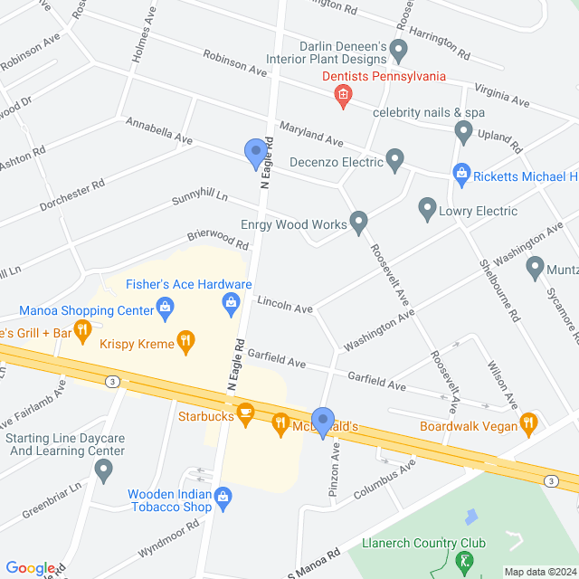 Map of veterinarians in Havertown, PA
