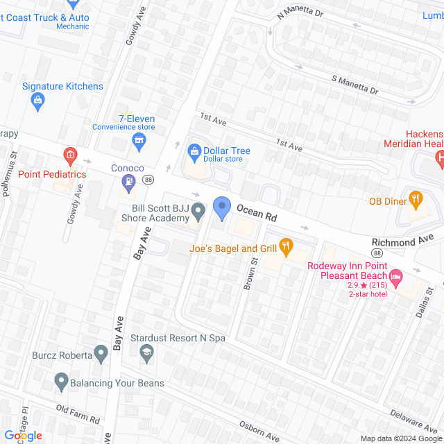 Map of veterinarians in Point Pleasant, NJ