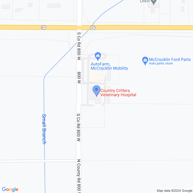 Map of veterinarians in Daleville, IN