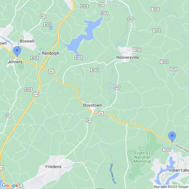 Map of veterinarians in Stoystown, PA