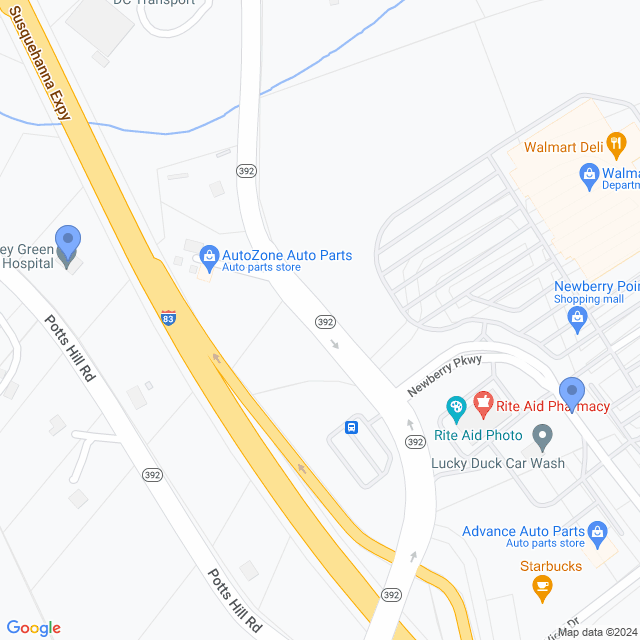 Map of veterinarians in Etters, PA