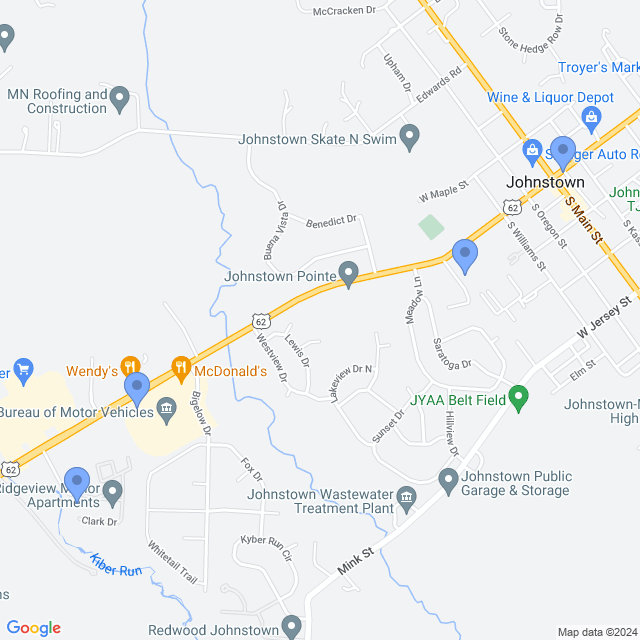 Map of veterinarians in Johnstown, OH