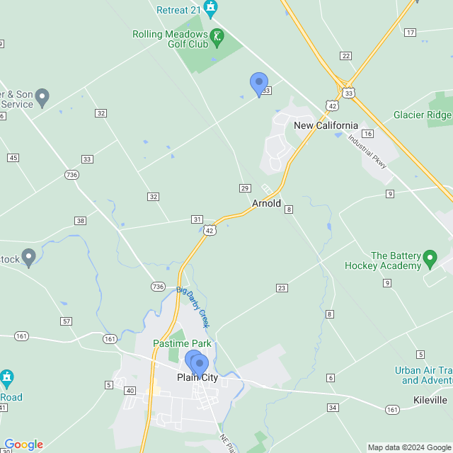 Map of veterinarians in Plain City, OH