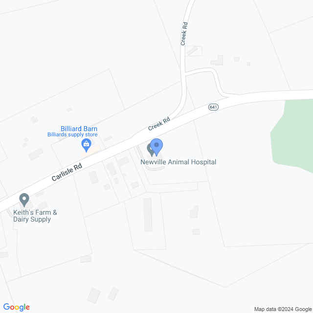Map of veterinarians in Newville, PA