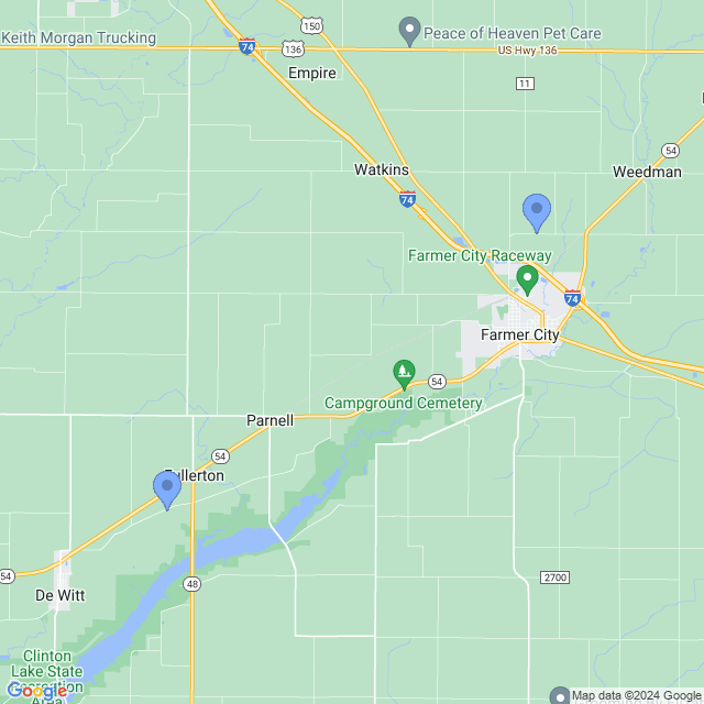 Map of veterinarians in Farmer City, IL