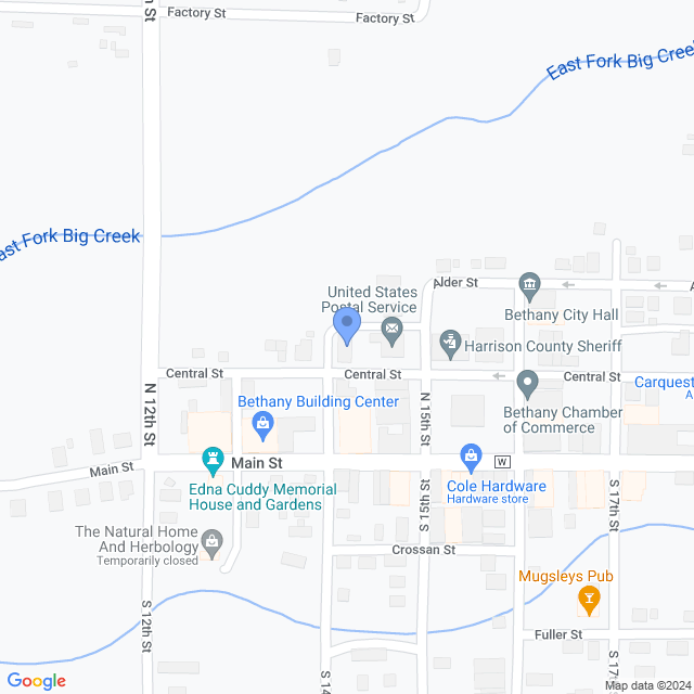 Map of veterinarians in Bethany, MO