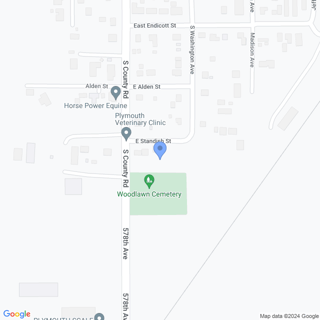 Map of veterinarians in Plymouth, NE