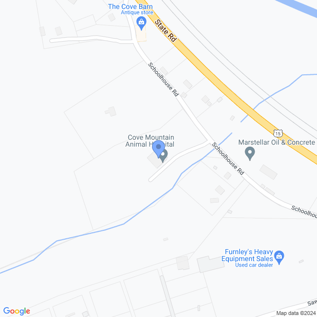 Map of veterinarians in Duncannon, PA