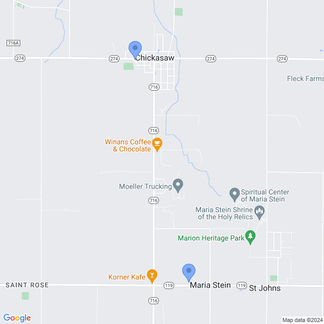Map of veterinarians in Maria Stein, OH