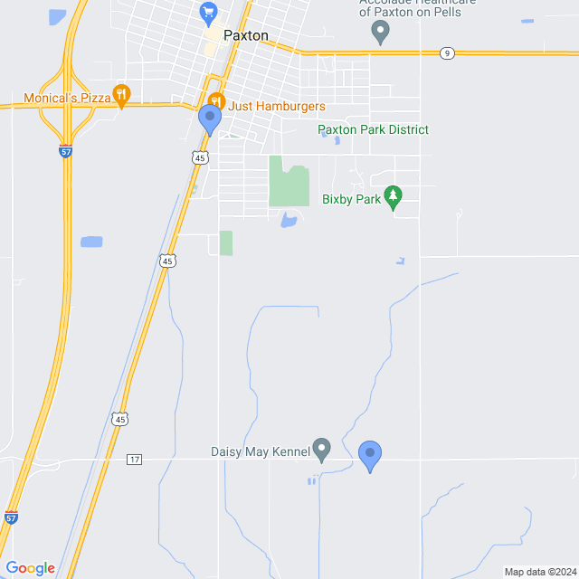 Map of veterinarians in Paxton, IL
