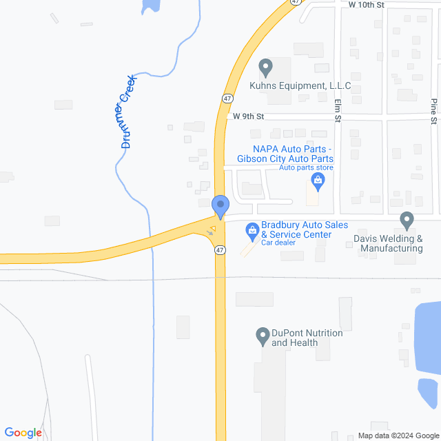 Map of veterinarians in Gibson City, IL