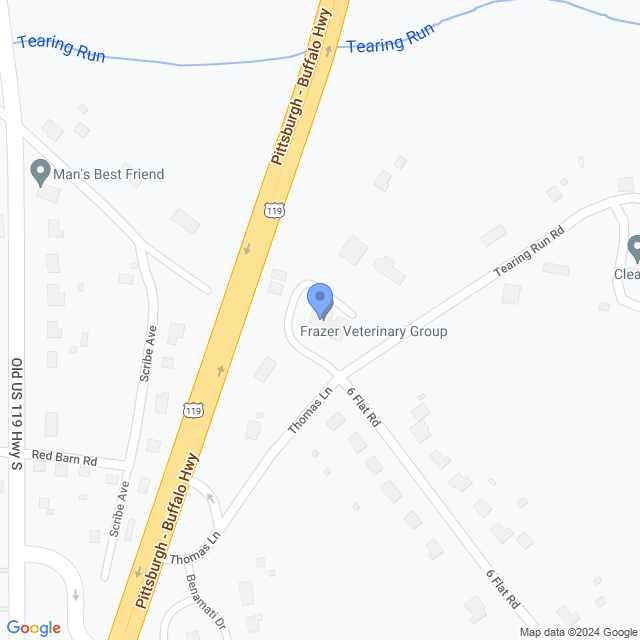 Map of veterinarians in Homer City, PA