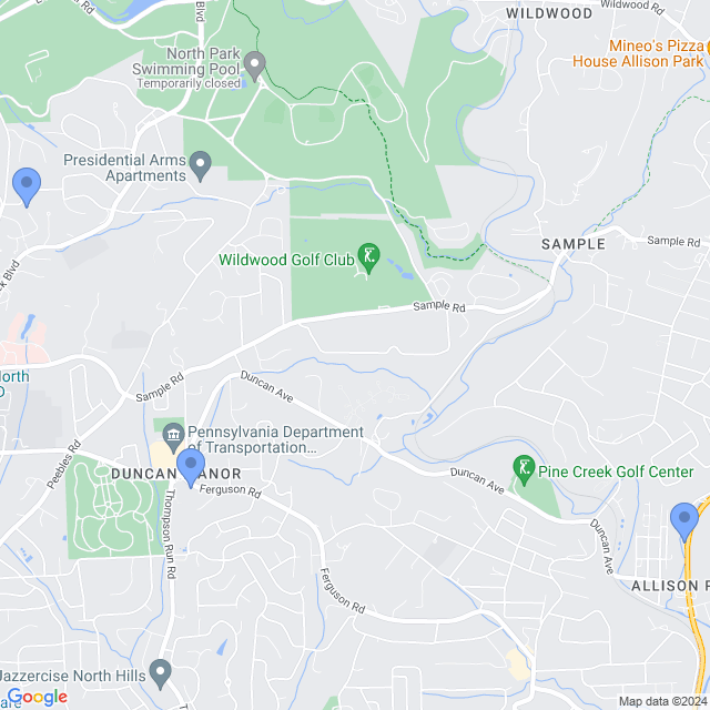 Map of veterinarians in Allison Park, PA