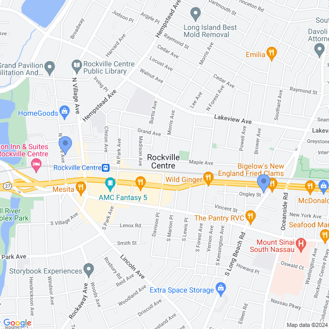 Map of veterinarians in Rockville Centre, NY