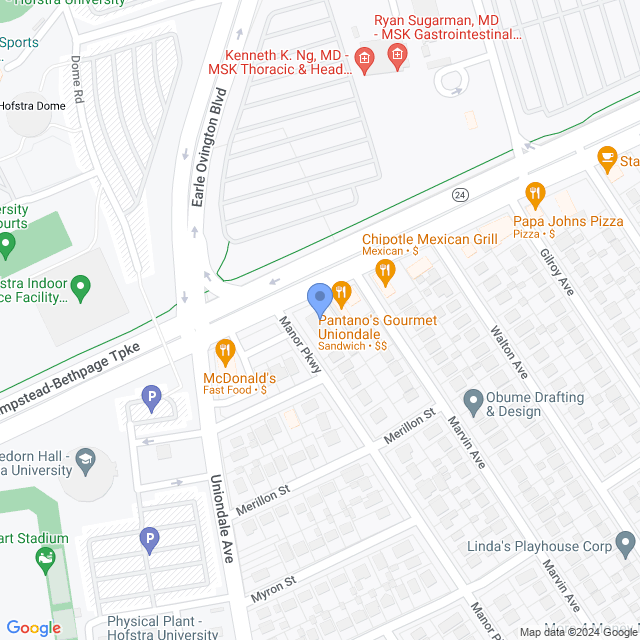 Map of veterinarians in Uniondale, NY