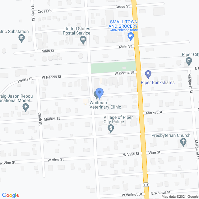 Map of veterinarians in Piper City, IL