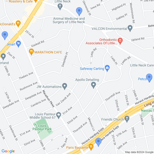 Map of veterinarians in Little Neck, NY