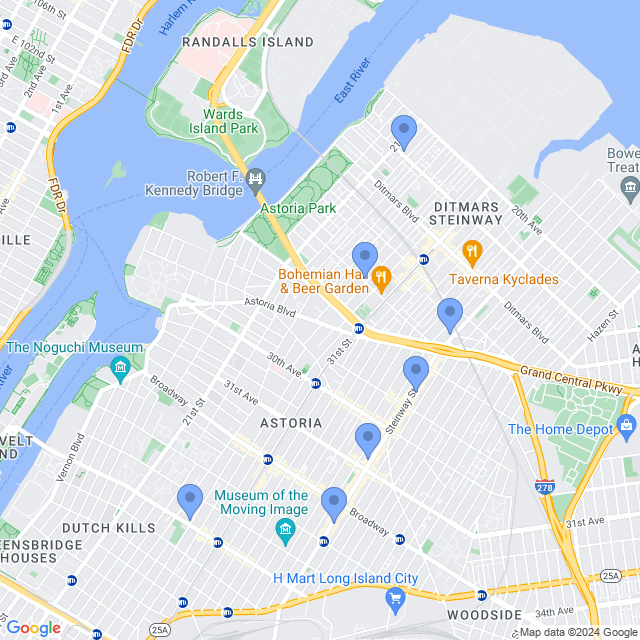 Map of veterinarians in Astoria, NY