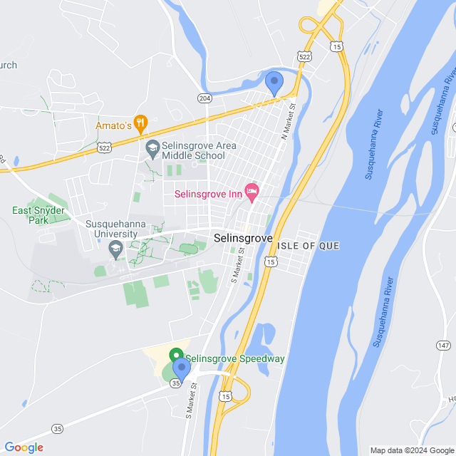 Map of veterinarians in Selinsgrove, PA