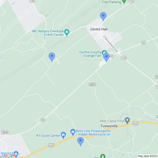 Map of veterinarians in Centre Hall, PA