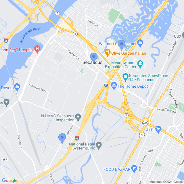 Map of veterinarians in Secaucus, NJ