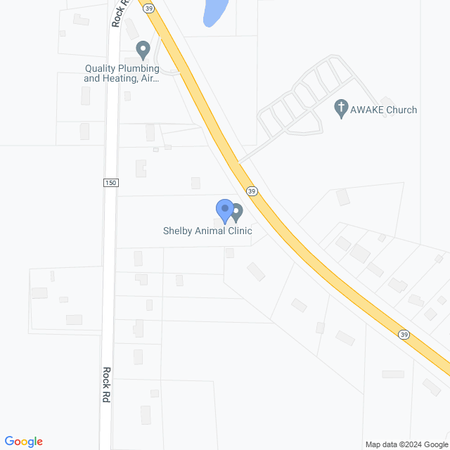 Map of veterinarians in Shelby, OH