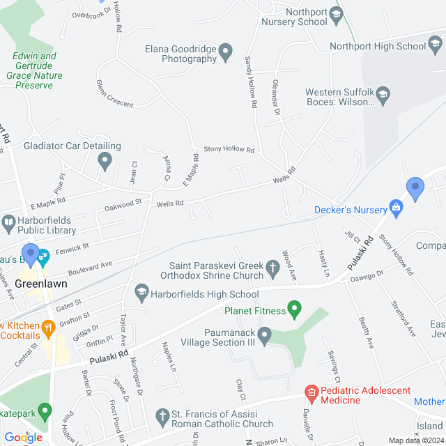 Map of veterinarians in Greenlawn, NY
