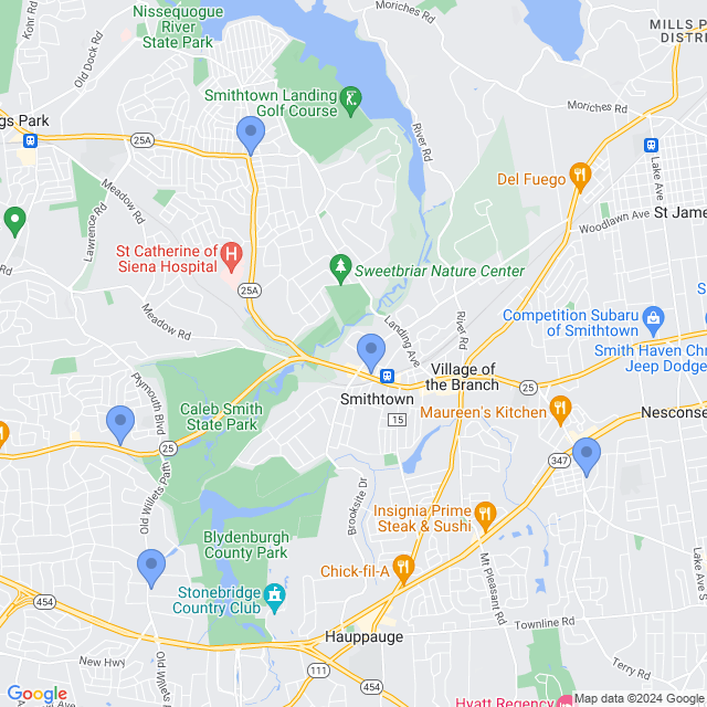 Map of veterinarians in Smithtown, NY