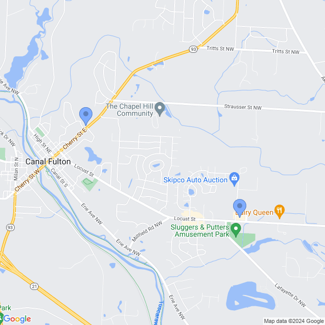 Map of veterinarians in Canal Fulton, OH